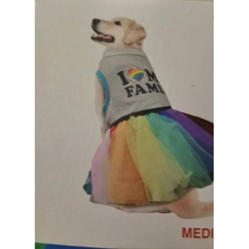 Pride Pet Costume-NWT-Size Medium-Tee & Tutu Dogs/Cats-LGBTQ+
